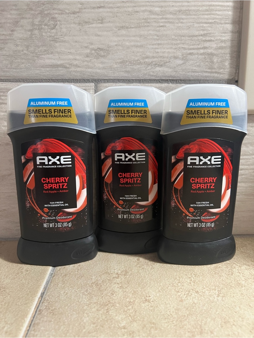 🆕 AXE Fine Fragrance Cherry Spritz Deodorant Stick 3oz - Lot of 3 🍒